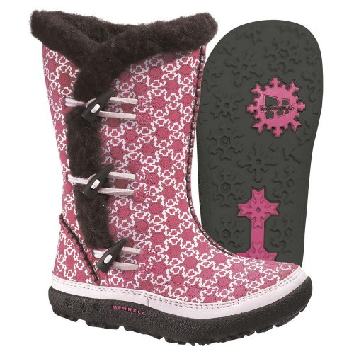 Merrell SPIRIT TIBET HIGH KIDS J20114, Mädchen Stiefel, rosa, (pink snowflake ), EU 33 (US 2, UK 1) von Merrell