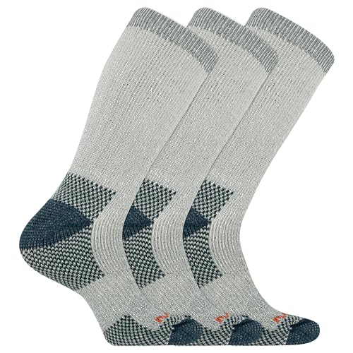 Merrell Unisex-Erwachsene Wandersocken für Herren und Damen, aus Merinowolle, verstärkte Polsterung Socken, Grün (3 Paar), Small-Medium von Merrell