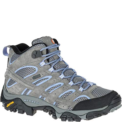 Merrell Women's Moab 2 Mid Waterproof Hiking Shoe, Grey/Periwinkle, 9.5 B(M) US von Merrell