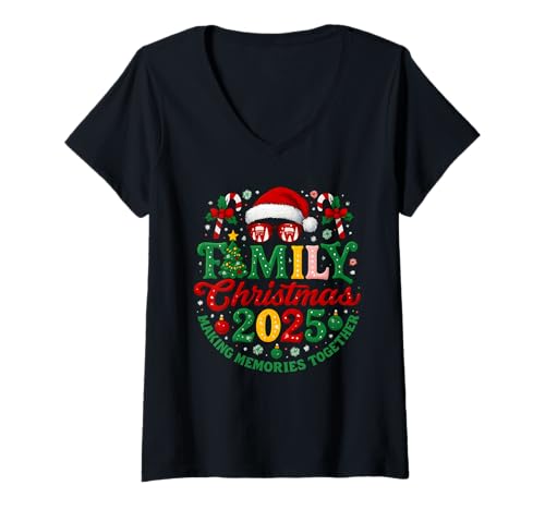 Damen Passender Schlafanzug für Familien, Weihnachten 2025, Christmas Squad Xmas T-Shirt mit V-Ausschnitt Damen Passender Schlafanzug für Familien, Weihnachten 2025, Christmas Squad Xmas T-Shirt mit V-Ausschnitt von Merry Christmas 2025 Matching Apparel Men Women