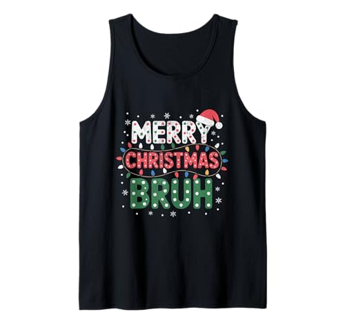 Frohe Weihnachten Bruh Meme Lustiger Spruch für Bruder Jungen Männer Tank Top von Merry Christmas Bruh Meme Funny Saying for Brother