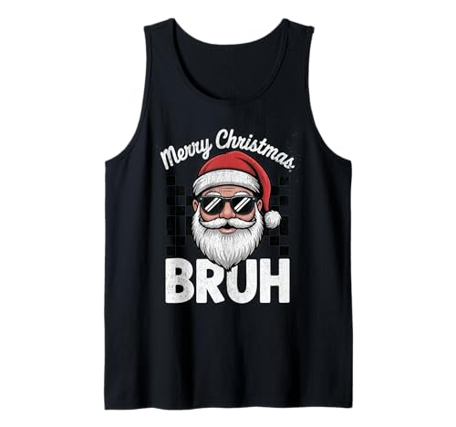 Frohe Weihnachten Bruh Meme Lustiger Spruch für Bruder Jungen Männer Tank Top von Merry Christmas Bruh Meme Funny Saying for Brother