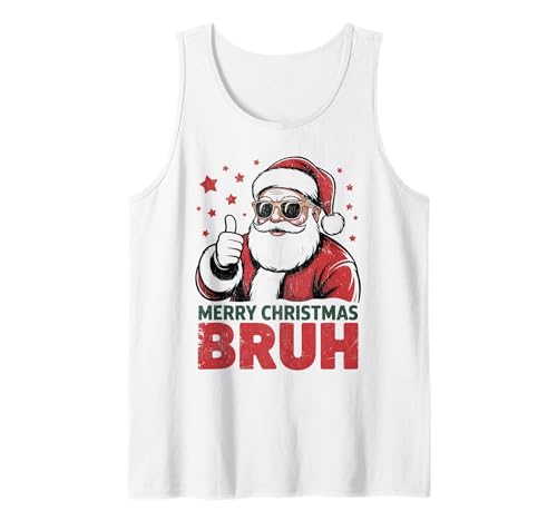 Frohe Weihnachten Bruh Meme Lustiger Spruch für Bruder Jungen Männer Tank Top von Merry Christmas Bruh Meme Funny Saying for Brother