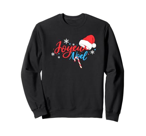 Joyeux Noël Merry Christmas Weihnachtsmannmütze Damen Herren Mädchen Junge Sweatshirt von Merry Christmas Gifts