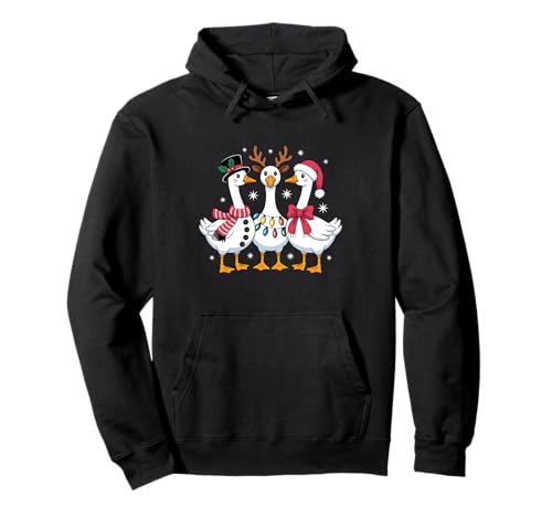 Merry Goosemas Christmas Silly Goose Weihnachtslichter Herren Damen Pullover Hoodie von Merry Christmas Goose Santa Xmas