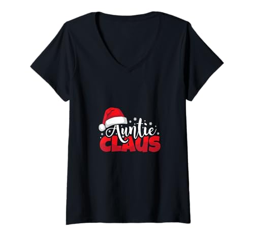 Damen Tante Claus Frohe Weihnachten, Weihnachten, Weihnachtszeit, Tante T-Shirt mit V-Ausschnitt Damen Tante Claus Frohe Weihnachten, Weihnachten, Weihnachtszeit, Tante T-Shirt mit V-Ausschnitt von Merry Christmas Holiday Season
