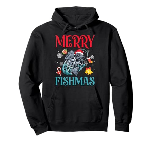 Frohe Fishmas Fischer Xmas Angeln Weihnachten Männer Pullover Hoodie von Merry Fishmas Christmas Fishing Xmas Pajamas