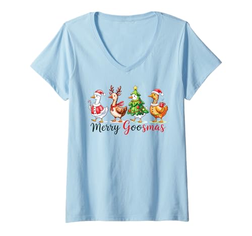 Damen Lustiges Merry Goosmas Goosma's Goose, passend zu Weihnachten, Feiertagsparty T-Shirt mit V-Ausschnitt Damen Lustiges Merry Goosmas Goosma's Goose, passend zu Weihnachten, Feiertagsparty T-Shirt mit V-Ausschnitt von Merry Goosmas Holiday Family Matching Goose Shirt