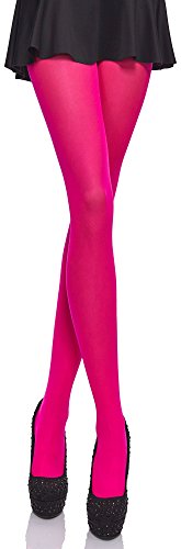 Merry Style Bunte Damen Strumpfhose Mikrofaser 40 DEN (Neonrosa, 1/2 (30-36)) von Merry Style