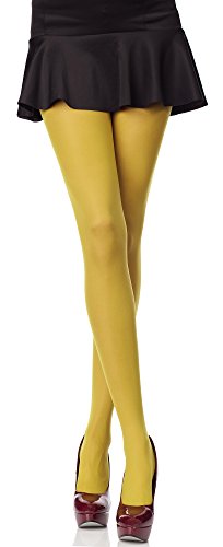 Merry Style Bunte Damen Strumpfhose Microfaser 40 DEN (Senffarben, 5 (44-48)) von Merry Style