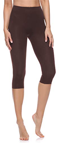 Merry Style Damen 3/4 Leggings Capri Leggings Damen Capri Sportleggings MS10-199 (Braun,M) von Merry Style