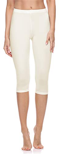 Merry Style Damen 3/4 Leggings Capri Leggings Damen Capri Sportleggings MS10-199 (Ecru,L) von Merry Style