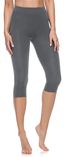 Merry Style Damen 3/4 Leggings Capri Leggings Damen Capri Sportleggings MS10-199 (Grau, S) von Merry Style