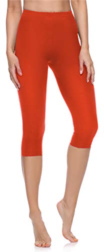Merry Style Damen 3/4 Leggings Capri Leggings Damen Capri Sportleggings MS10-199 (Orange,XL) von Merry Style
