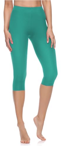 Merry Style Damen 3/4 Leggings Capri Leggings Damen Capri Sportleggings MS10-199 (Dunkeltürkis, L) von Merry Style