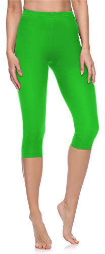 Merry Style Damen 3/4 Leggings Capri Leggings Damen Capri Sportleggings MS10-199 (Grün,M) von Merry Style