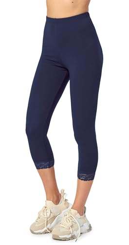 Merry Style Damen 3/4 Leggings MS10-290(Marineblau, XS) von Merry Style