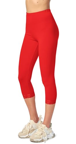 Merry Style Damen 3/4 Leggings MS10-290(Rot, XS) von Merry Style