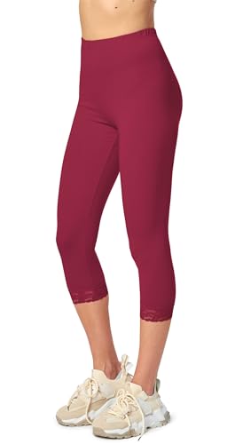 Merry Style Damen 3/4 Leggings MS10-290(Weinrot, XS) von Merry Style