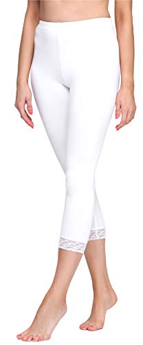 Merry Style Damen 3/4 Leggings MS10-290(Weiß, 4XL) von Merry Style