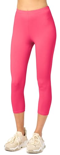 Merry Style Damen 3/4 Leggings Capri Leggings Damen aus Baumwolle Capri Sportleggings MS10-199 (Amaranth, XS) von Merry Style
