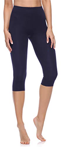 Merry Style Damen 3/4 Leggings Capri Leggings Damen aus Baumwolle Capri Sportleggings MS10-199 (Marineblau, XS) von Merry Style