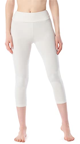 Merry Style Damen 3/4 Leggings aus Baumwolle MS10-430 (Ecru, M) von Merry Style