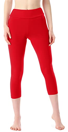 Merry Style Damen 3/4 Leggings aus Baumwolle MS10-430 (Rot, L) von Merry Style