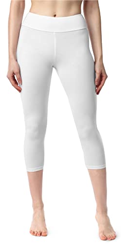 Merry Style Damen 3/4 Leggings aus Baumwolle MS10-430 (Weiß, S) von Merry Style