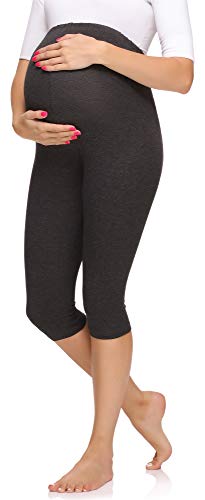 Merry Style Damen 3/4 Umstandsleggings aus Viskose MS10-298 (Dunkelmelange, 3XL) von Merry Style