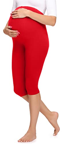 Merry Style Damen 3/4 Umstandsleggings aus Viskose MS10-298 (Rot, M) von Merry Style