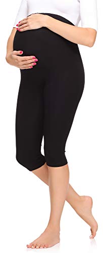 Merry Style Damen 3/4 Umstandsleggings aus Viskose MS10-298 (Schwarz, XS) von Merry Style