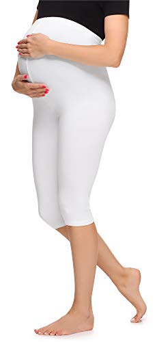 Merry Style Damen 3/4 Umstandsleggings aus Viskose MS10-298 (Weiß, 3XL) von Merry Style