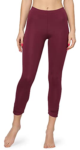 Merry Style Damen 7/8 Leggings mit Raffung MS10-424 (Burgund, L) von Merry Style