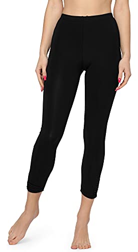 Merry Style Damen 7/8 Leggings mit Raffung MS10-424 (Schwarz, XS) von Merry Style