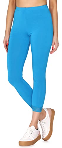 Merry Style Damen 7/8 Leggings mit Spitze MS10-342(Blau,S) von Merry Style