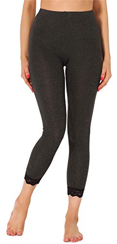 Merry Style Damen 7/8 Leggings mit Spitze MS10-342(Dunkelmelange,L) von Merry Style