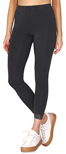 Merry Style Damen 7/8 Leggings mit Spitze MS10-342(Graphite,XL) von Merry Style