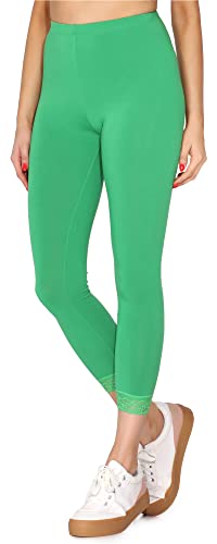 Merry Style Damen 7/8 Leggings mit Spitze MS10-342(Grün,L) von Merry Style