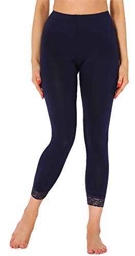 Merry Style Damen 7/8 Leggings mit Spitze MS10-342(Marineblau,S) von Merry Style
