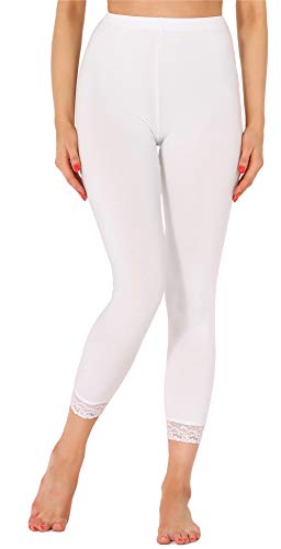 Merry Style Damen 7/8 Leggings mit Spitze MS10-342(Weiß,4XL) von Merry Style