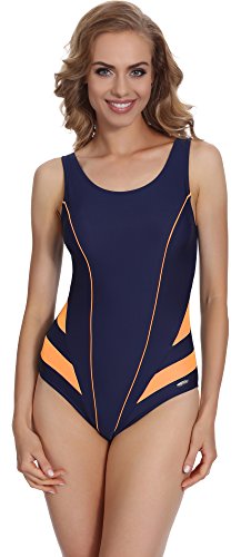 Merry Style Damen Badeanzug MSAQ17 (Navy/Orange, 40) von Merry Style