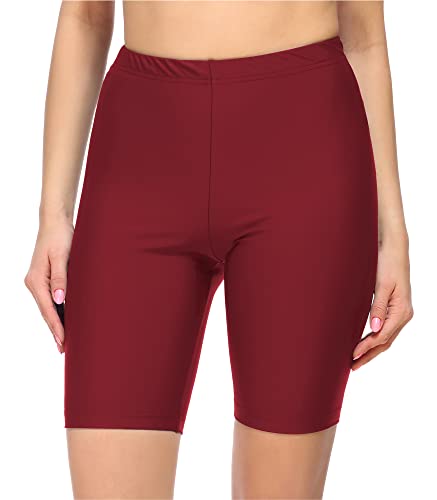 Merry Style Damen Badehose High Waist Schwimmhose für Wassersport SUP Schwimmradler MS10-333 (Weinrot (4242),46) von Merry Style