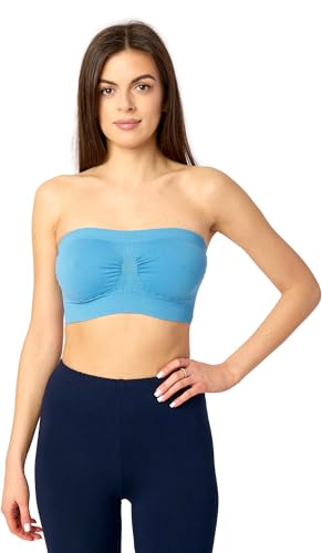 Merry Style Damen Bandeau Top 06 161 (Lightblue, S-M) von Merry Style