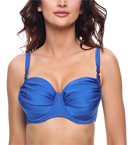 Merry Style Damen Bikini Oberteil P614S (Glänzendes Blau, 75 F) von Merry Style