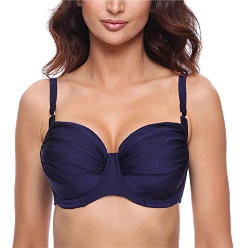 Merry Style Damen Bikini Oberteil P614S (Glänzendes Dunkelblau, 90 B) von Merry Style