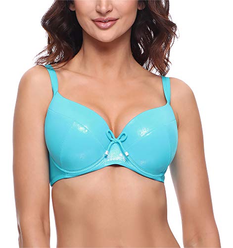 Merry Style Damen Bikini Oberteil P618 (Glänzend Blau, 95 B) von Merry Style
