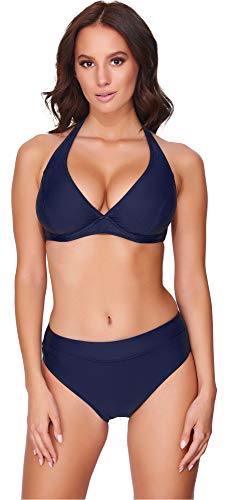 Merry Style Damen Bikini Set 74RN24(Marineblau(6007), Cup 80 F/Unterteil 40) von Merry Style
