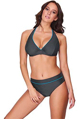 Merry Style Damen Bikini Set 74RN24 (Graphite/Lux, Cup 75 H/Unterteil 38) von Merry Style