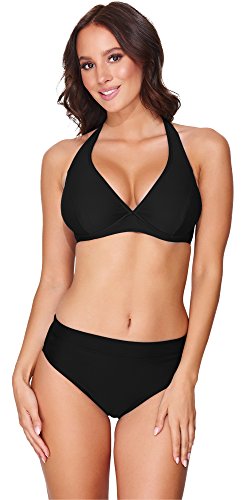 Merry Style Damen Bikini Set 74RN24 (Schwarz, Cup 80 B/Unterteil 40) von Merry Style